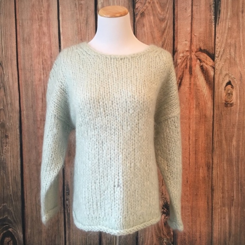 Madewell Handknit Cloudloft Sweater Size Med Mint